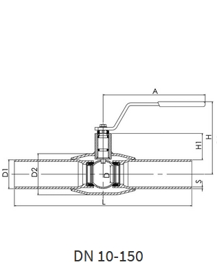 Газовые краны Навал сварка/сварка DN 10-150 - схема