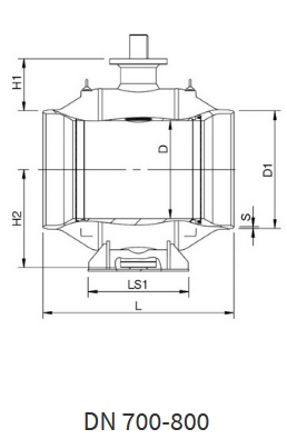 Газовые краны Навал сварка/сварка DN 800 - схема